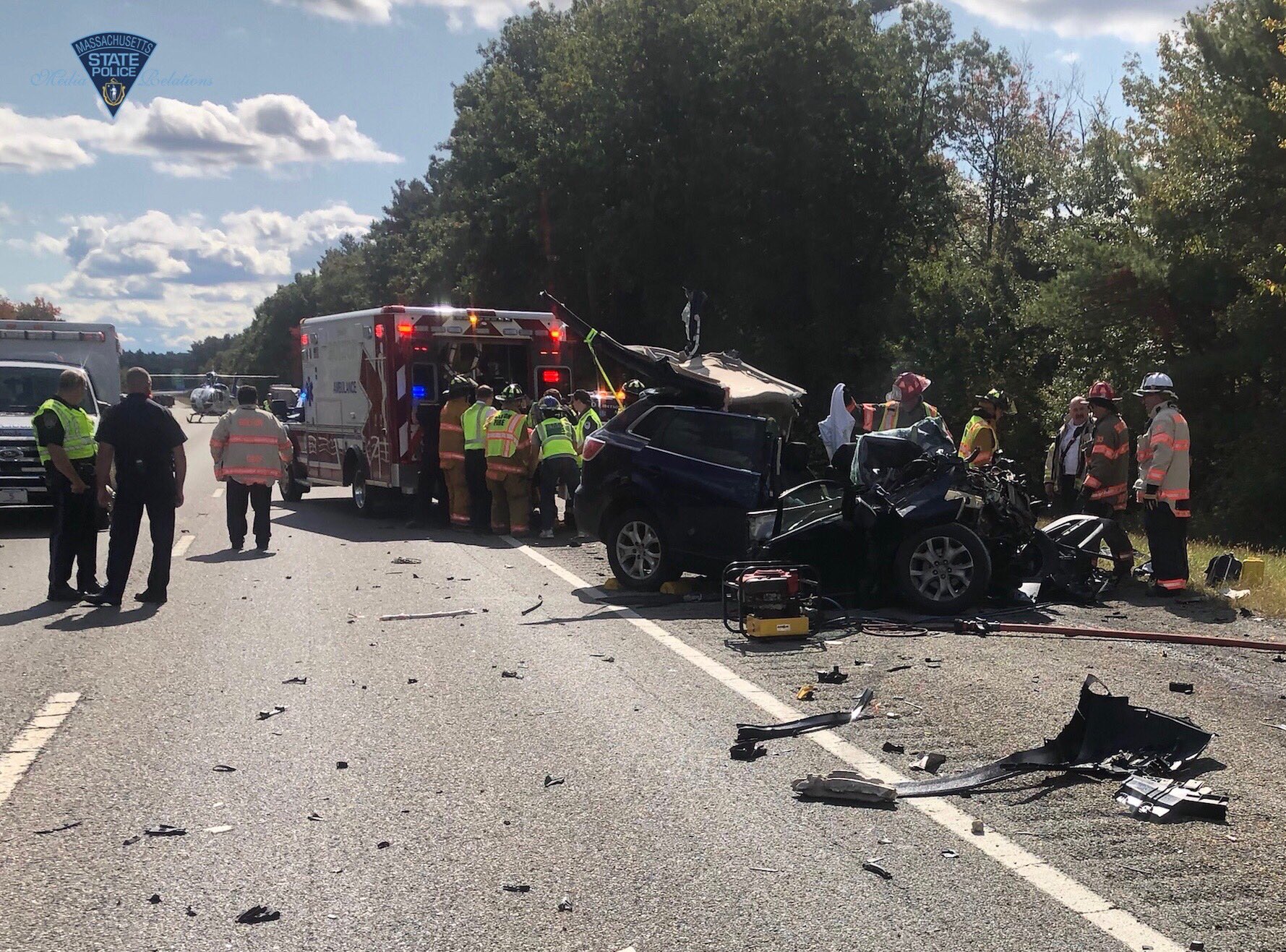 495 South Accident, Rollover Crash and Vehicle Fire Cause Traffic Chaos on I-495 South in Mansfield, Massachusetts
